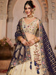 Load image into Gallery viewer, Cream colour Tissue Sequinse embroidery Semi-Stitched Lehenga choli &amp; Dupatta ClothsVilla