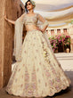 Load image into Gallery viewer, Cream colour Tissue Sequinse embroidery Semi-Stitched Lehenga choli &amp; Dupatta ClothsVilla