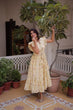 Load image into Gallery viewer, Cream Cotton Embroidered Anarkali Kurti ClothsVilla