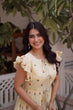 Load image into Gallery viewer, Cream Cotton Embroidered Anarkali Kurti ClothsVilla