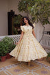 Load image into Gallery viewer, Cream Cotton Embroidered Anarkali Kurti ClothsVilla