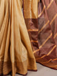 Load image into Gallery viewer, Cream Cotton Saree with Zari Weaving ClothsVilla