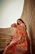 Load image into Gallery viewer, Cream Digital Print Elegant Bollywood Art Silk Saree with Zari Woven Border ClothsVilla