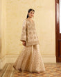 Load image into Gallery viewer, Cream Eid Special Elegant Chinon Silk Plazo Suit Set ClothsVilla