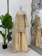 Load image into Gallery viewer, Cream Eid Special Elegant Chinon Silk Plazo Suit Set ClothsVilla