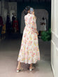 Load image into Gallery viewer, Cream Elegant Floral Print Georgette Stitched Frock with Micro Crepe Lining – 4 Meter Flair ClothsVilla
