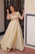 Load image into Gallery viewer, Cream Elegant Gold Crush Embroidered Gown for Women 8 Meter Umbrella Flair Party &amp; Festive Wear ClothsVilla