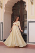 Load image into Gallery viewer, Cream Elegant Gold Crush Embroidered Gown for Women 8 Meter Umbrella Flair Party &amp; Festive Wear ClothsVilla