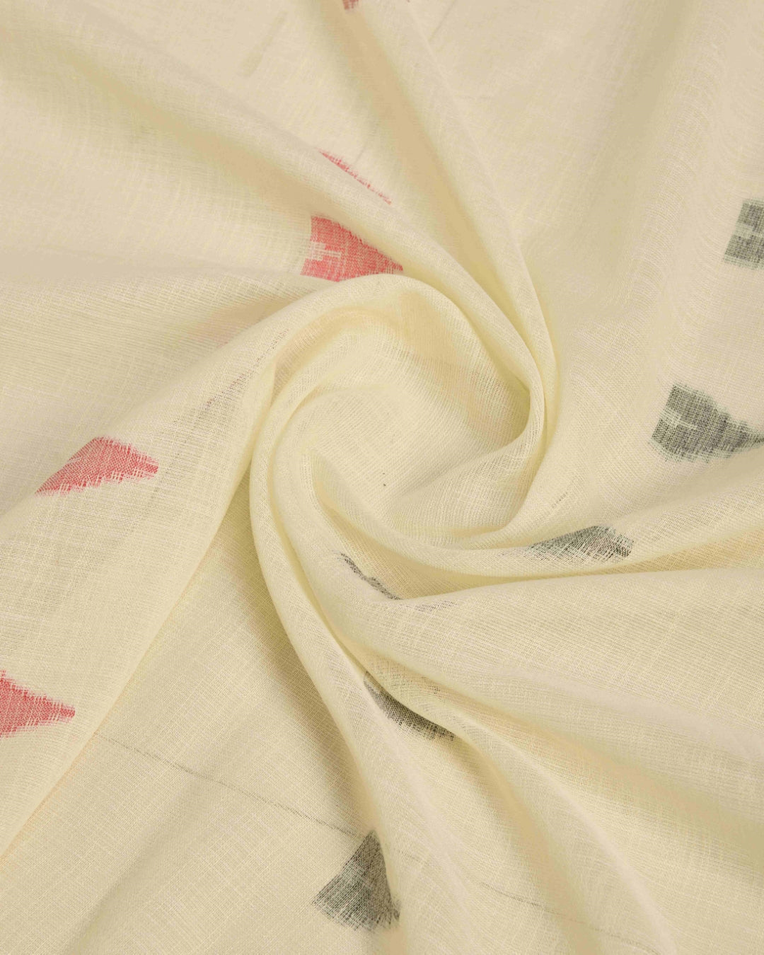 Cream Elegant & Gold-Toned Ikat Woven Saree with Zari Border ClothsVilla