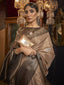 Cream Elegant Tanchoi Woven Banarasi Silk Blend Saree with Blouse Piece ClothsVilla