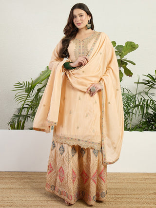 Cream Embroidered Lehenga Set ClothsVilla