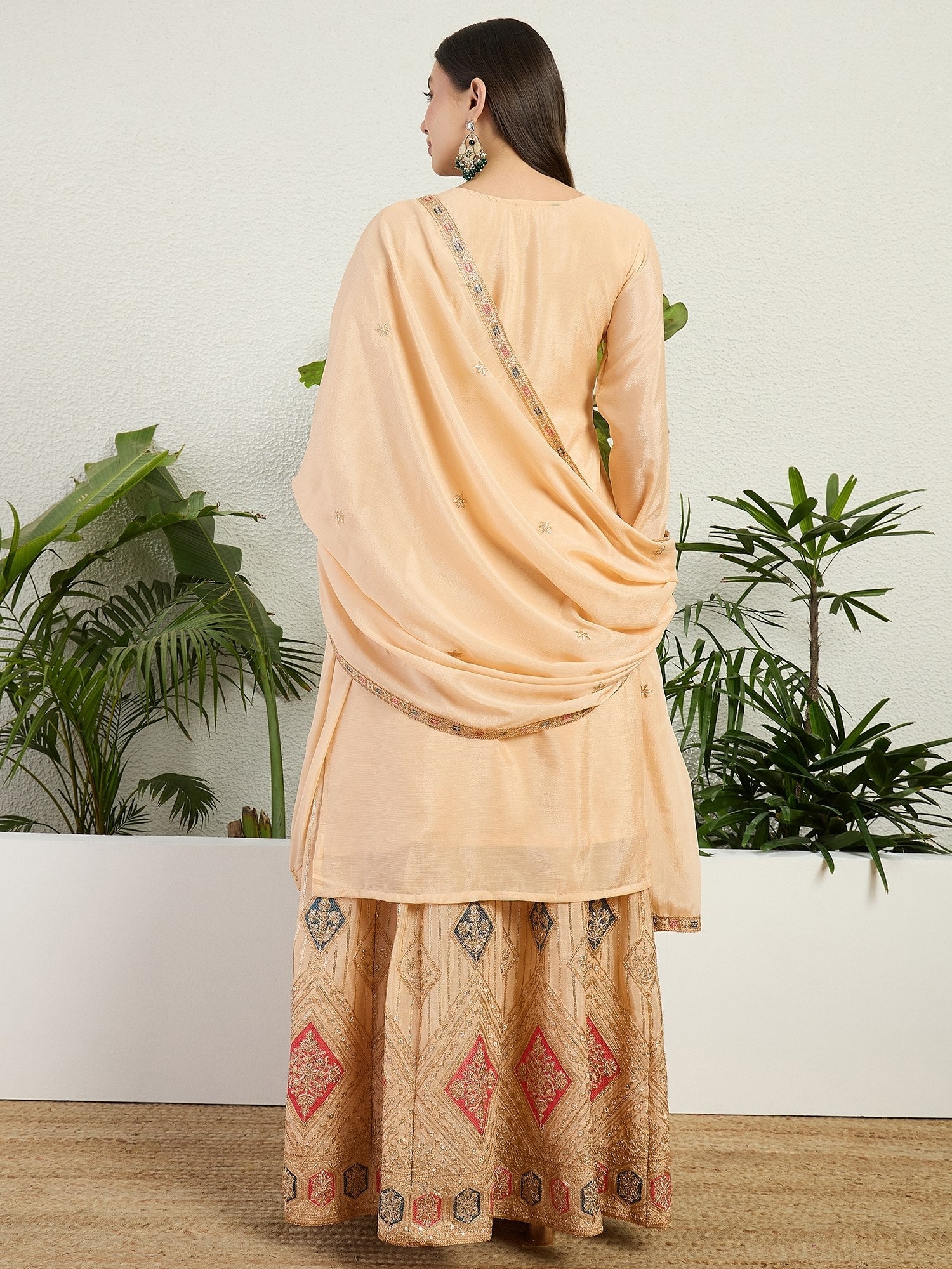 Cream Embroidered Lehenga Set ClothsVilla
