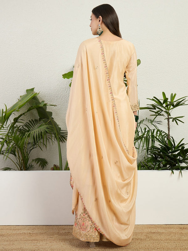 Cream Embroidered Palazzo Set Clothsvilla