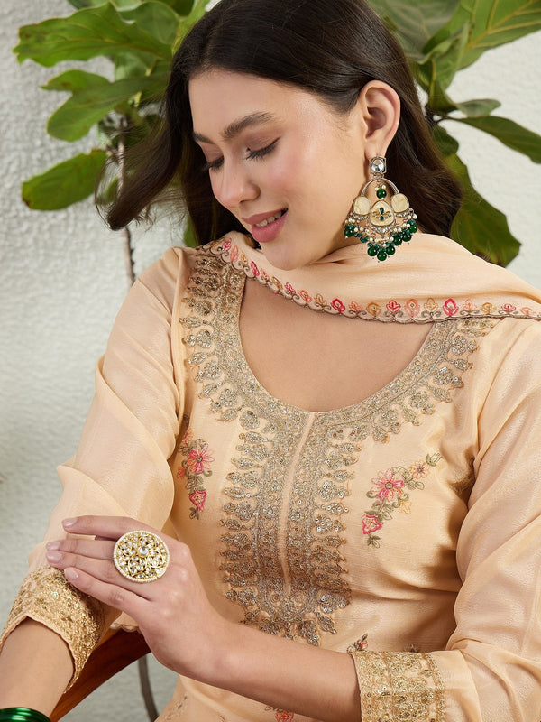 Cream Embroidered Palazzo Set Clothsvilla