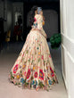 Load image into Gallery viewer, Cream Floral Printed Lehenga Choli ClothsVilla