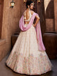 Load image into Gallery viewer, Cream Georgette Sequins embroidery Semi-Stitched Lehenga choli &amp; Dupatta ClothsVilla