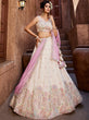 Load image into Gallery viewer, Cream Georgette Sequins embroidery Semi-Stitched Lehenga choli &amp; Dupatta ClothsVilla