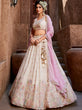 Load image into Gallery viewer, Cream Georgette Sequins embroidery Semi-Stitched Lehenga choli &amp; Dupatta ClothsVilla