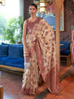 Load image into Gallery viewer, Cream Graceful Bollywood Style Organza Saree with Unstitched Blouse Piece ClothsVilla