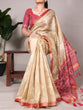 Load image into Gallery viewer, Cream Graceful Jacquard Silk Saree with Printed &amp; Zari Weaving Work ClothsVilla