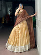 Load image into Gallery viewer, Cream Kanchipuram Zari Lehenga Choli ClothsVilla