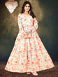 Load image into Gallery viewer, Cream Muslin Digital Print Gown with Full Round Flair ClothsVilla