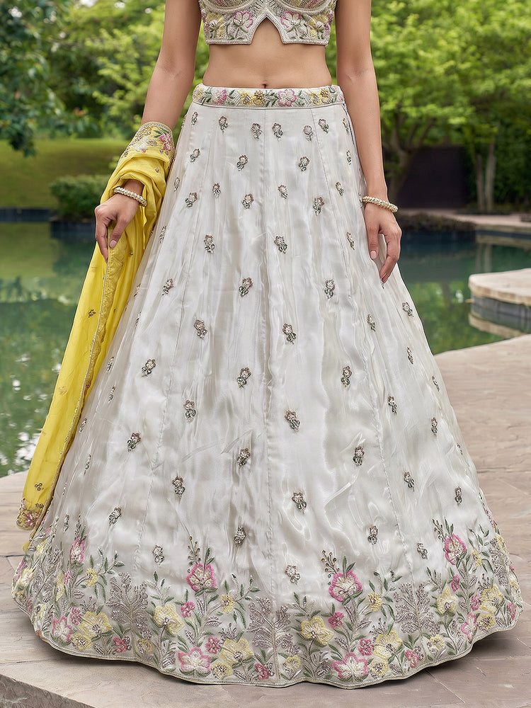 Chiffon Beads with Embroidered Lehenga Choli with Dupatta Clothsvilla