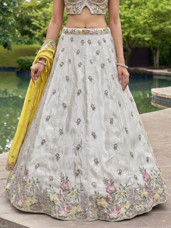 Chiffon Beads with Embroidered Lehenga Choli with Dupatta Clothsvilla