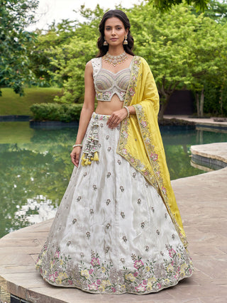 Chiffon Beads with Embroidered Lehenga Choli with Dupatta Clothsvilla