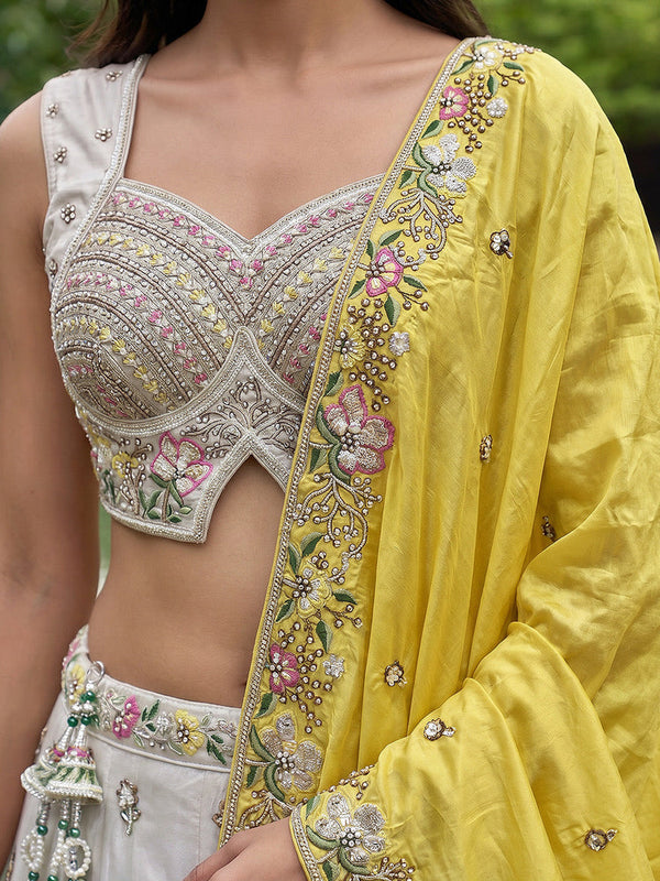 Chiffon Beads with Embroidered Lehenga Choli with Dupatta Clothsvilla