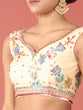 Load image into Gallery viewer, Cream Net Multi colour Thread &amp; Sequinse Work Semi-Stitched Lehenga &amp; Unstitched Blouse, Dupatta Clothsvilla