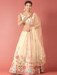 Load image into Gallery viewer, Cream Net Multi colour Thread &amp; Sequinse Work Semi-Stitched Lehenga &amp; Unstitched Blouse, Dupatta Clothsvilla