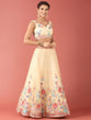 Load image into Gallery viewer, Cream Net Multi colour Thread &amp; Sequinse Work Semi-Stitched Lehenga &amp; Unstitched Blouse, Dupatta Clothsvilla