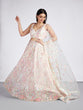 Load image into Gallery viewer, Cream Net Sequins and thread embroidery Semi-Stitched Lehenga choli &amp; Dupatta ClothsVilla
