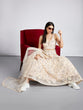 Load image into Gallery viewer, Cream Net Sequins, Mirror and thread embroidery Semi-Stitched Lehenga choli &amp; Dupatta ClothsVilla