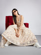 Load image into Gallery viewer, Cream Net Sequins, Mirror and thread embroidery Semi-Stitched Lehenga choli &amp; Dupatta ClothsVilla