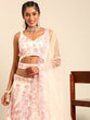 Load image into Gallery viewer, Cream Net Sequins with heavy Zarkan embroidery Semi-Stitched Lehenga choli &amp; Dupatta Clothsvilla