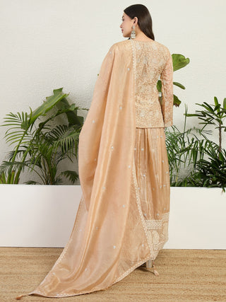 Cream Organza Lehenga Set ClothsVilla