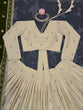 Load image into Gallery viewer, Cream Premium Silkyani Slab Lehenga Set with Thread &amp; Sequin Work ClothsVilla