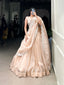 Cream Radiant Gold Crush Lehenga Set – Luxe Elegance with Jarkan Diamond & Sequin Embroidery ClothsVilla