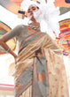 Load image into Gallery viewer, Cream Regal Banarasi Silk Saree – Vintage Elegance with Intricate Detailing ClothsVilla