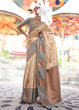 Load image into Gallery viewer, Cream Regal Banarasi Silk Saree – Vintage Elegance with Intricate Detailing ClothsVilla