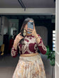 Load image into Gallery viewer, Cream Tasar Silk Lehenga &amp; Embroidered Blouse ClothsVilla