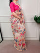 Load image into Gallery viewer, Cream Trendy Floral Ethnic Saree ClothsVilla