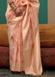 Load image into Gallery viewer, Cream Woven Cotton Silk Blend Linen Saree with Unstitched Blouse ClothsVilla