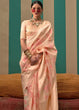 Load image into Gallery viewer, Cream Woven Cotton Silk Blend Linen Saree with Unstitched Blouse ClothsVilla