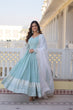 Load image into Gallery viewer, Cyan Luxe Thread &amp; Sequins Embroidered Designer Gown with Russian Silk Dupatta ClothsVilla