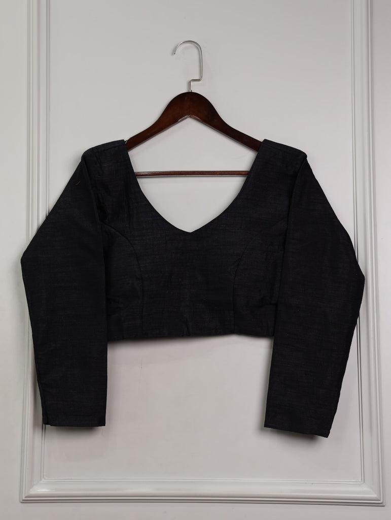 Dark Black Effortless Elegance Banglori Blouse ClothsVilla
