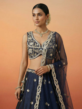 Tissue Beads with Embroidered Lehenga Choli with Dupatta Clothsvilla