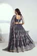 Load image into Gallery viewer, Dark Gray Elegant Butterfly Net Lehenga with Intricate Embroidery
